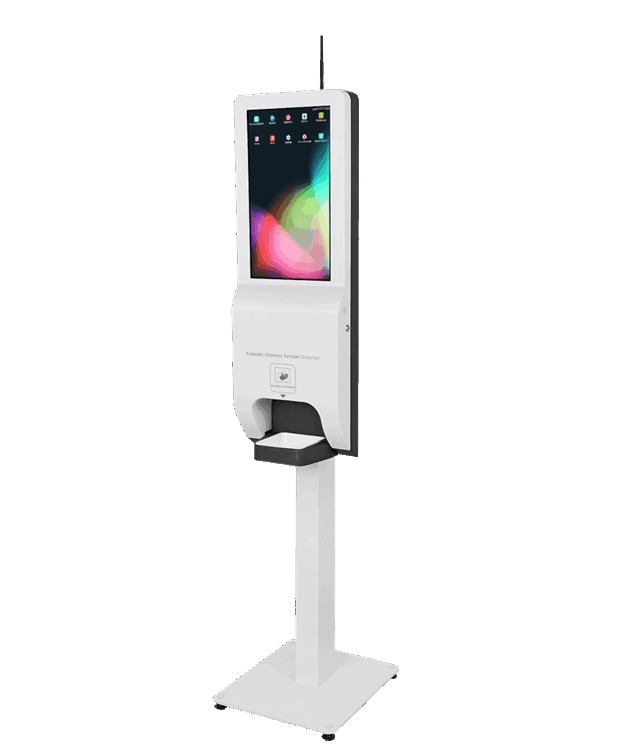 Floorstanding Auto Hand Sanitizer Kiosk Digital Signage Solutions