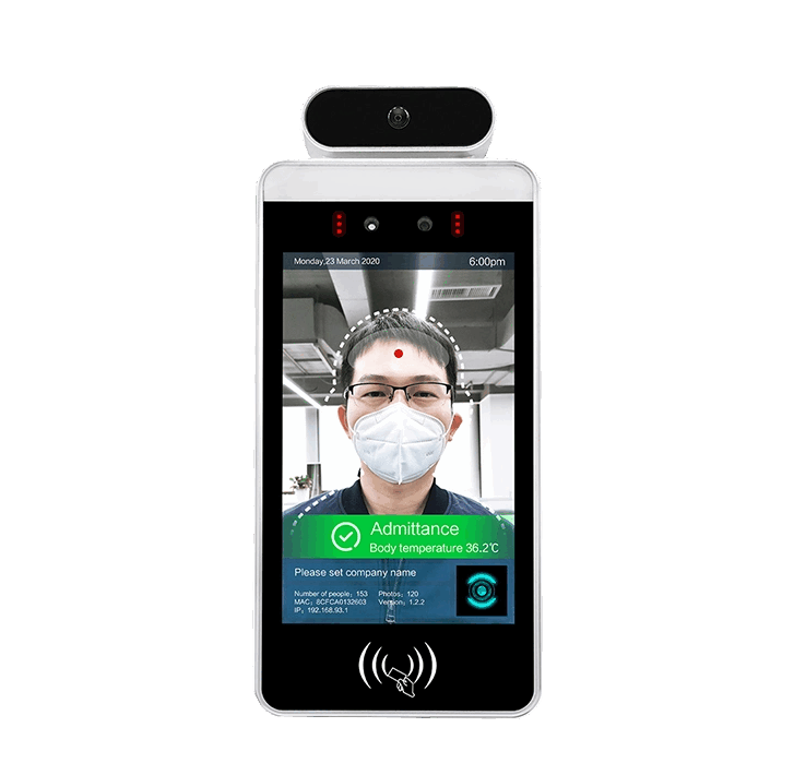 Wall Mounted 8'' Face Recognition Thermometer IPS Monitor LCD
