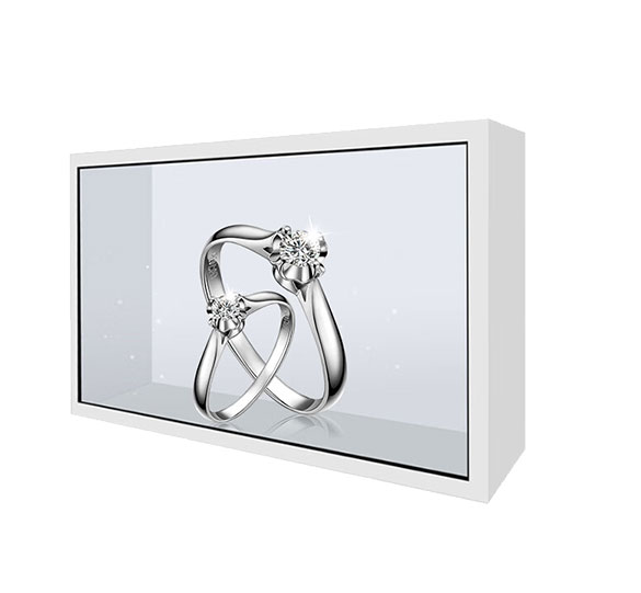 No Touch LCD Advertising Transparent Displays Cabinet Box